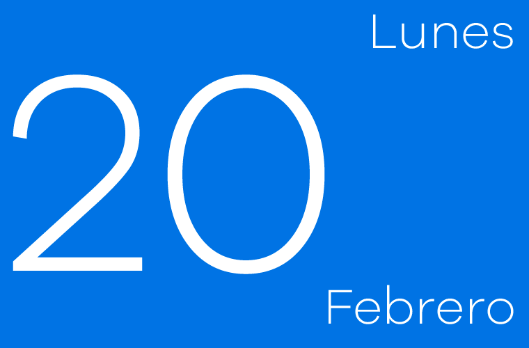 Hoy lunes 20 de febrero