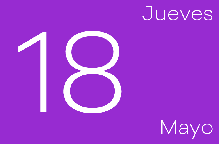 Hoy jueves 18 de mayo