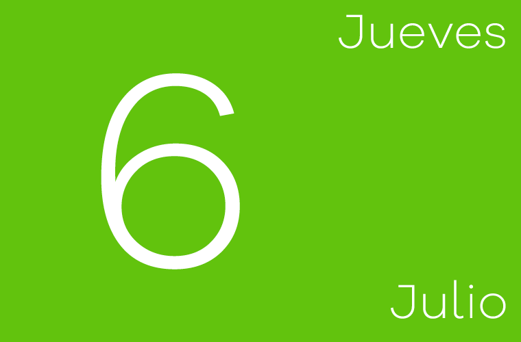 Hoy jueves 6 de julio
