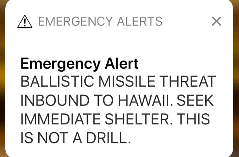 Alerta de Hawaii Fue Hecha por un Empleado