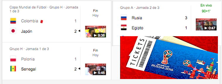 Rusia, Japón y Senegal los Ganadores del Martes