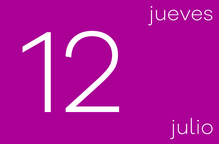 Hoy jueves 12 de julio