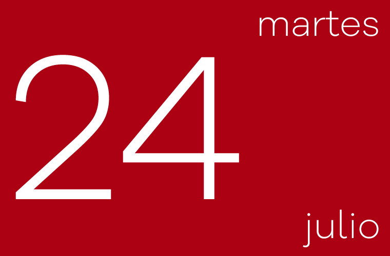 Hoy martes 24 de julio