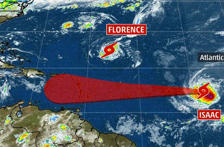 Alerta por Lluvia en Houston hay 3 Huracanes en el Atlántico