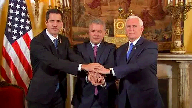 EL Vicepresidente se Reúne con Guaidó y el Presidente de Colombia