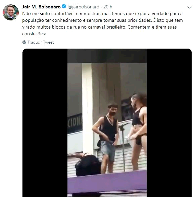 Presidente Brasileño Publica Video Indecente en Twitter y Desata Polémica