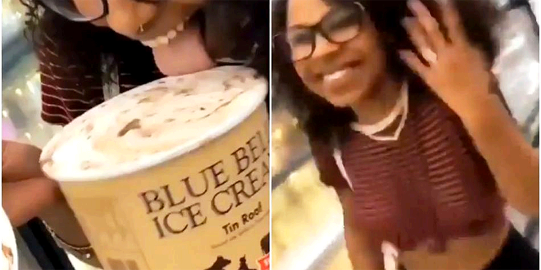 Jovencita que Lame Helado es de San Antonio