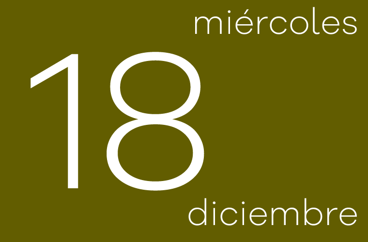 Hoy miércoles 18 de diciembre