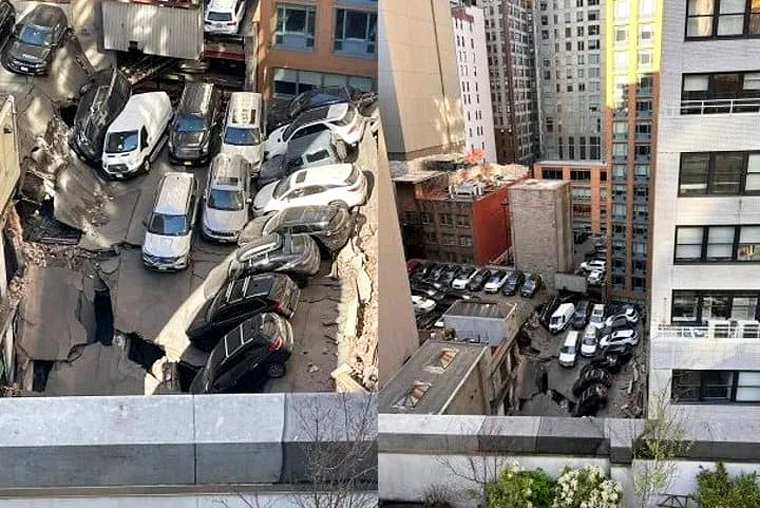 Se Derrumba Estacionamiento en Pleno Manhattan